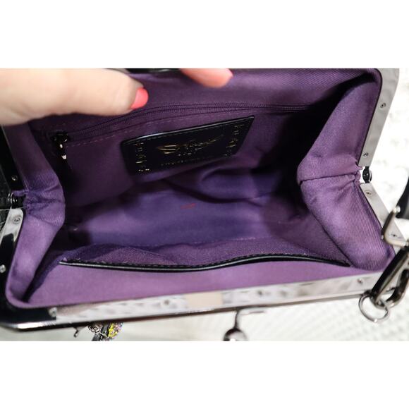 Sharif Leather Kiss Lock Convertible Crossbody Bag - Picture 4 of 5